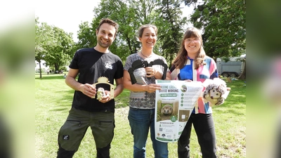 Einsatz für Igel: Florian Hammers (Tierpiraten e.V.), Sonja Gaja (BUND Naturschutz in Bayern e. V. Kreisgruppe Starnberg) und Christine Hammel (Gemeinde Gilching). (Foto: red)