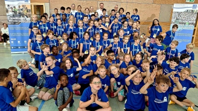 Über 100 hörgeschädigte Kinder haben vor kurzem beim Grundschulaktionstag in der Musenbergschule Handball hautnah erleben dürfen. (Foto: Johannes Weber)