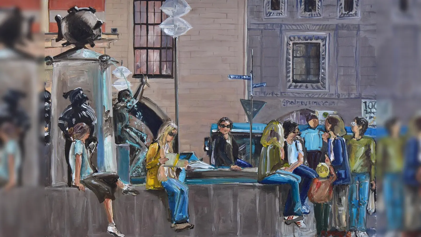 Münchner Szene festgehalten: Fischbrunnen am Marienplatz. (Foto: Daniela Dewes)