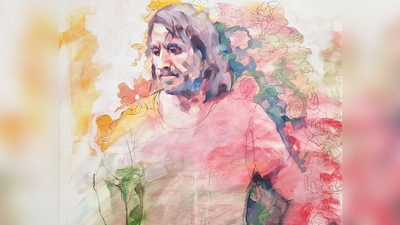 Das Acrylbild „Gärtner” von Alzbeta Müller ist bei den Ateliertagen zu sehen. (Foto: Müller)