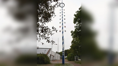 Aufgrund von Schäden musste der Maibaum in Garching-Hochbrück leider umgelegt werden.  (Foto: Felix Brümmer, Stadt Garching)