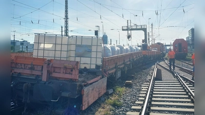 An einer Weiche entgleiste der Zug. (Foto: Bundespolizei)