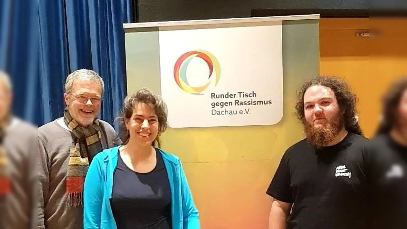 Die beiden Sprecher des „Runden Tischs gegen Rassismus Dachau e.V.“ Peter Heller (links) und Fabian Handfest mit Schatzmeisterin Feliza Ceseña. (Foto: Runder Tisch gegen Rassismus Dachau e.V.)