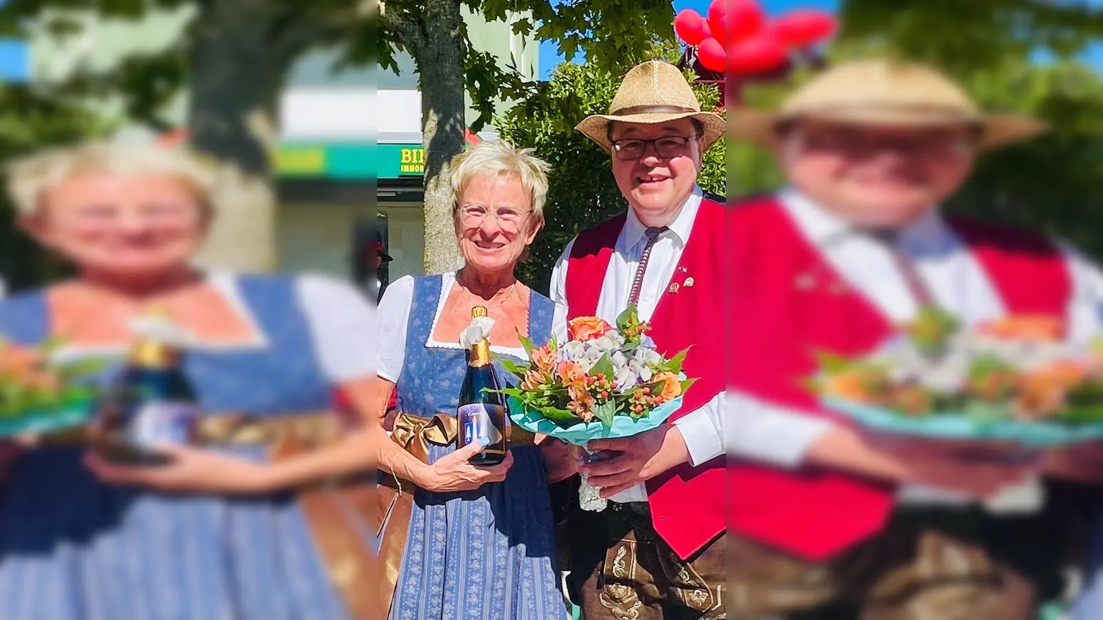 Bürgermeister Thomas Loderer und Organisatorin Susanne Vordermaier bei der Eröffnung des wunderbaren Straßenfestes. (Foto: hw)