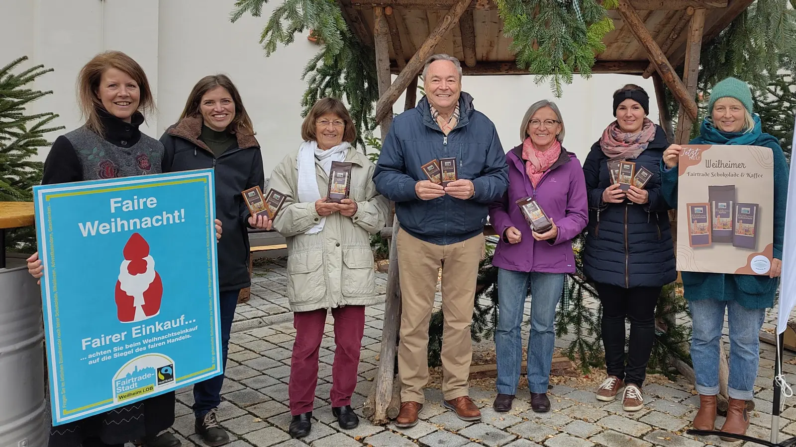 Die Steuerungsgruppe Fairtrade der Stadt Weilheim i.OB lädt an die Vereinshütte ein. (Foto: Ottmar Back)