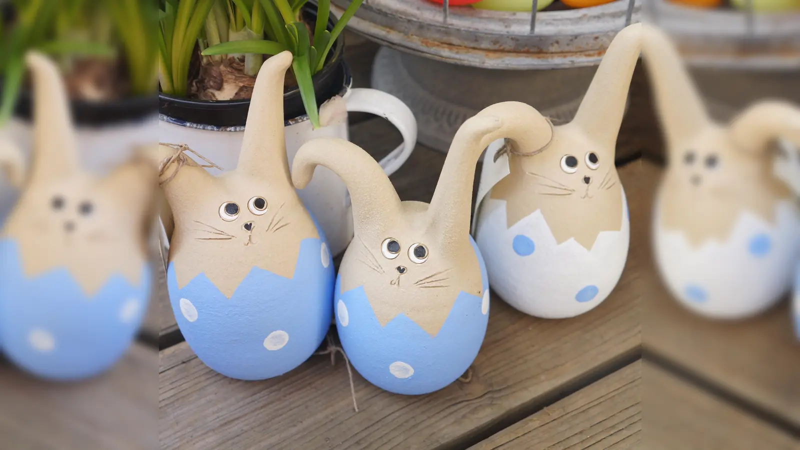 Fröhliche Osterdeko findet man auf dem Hobbykunst-Markt.  (Foto: hw)