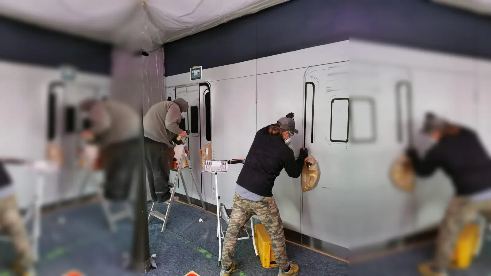 Die Gilchinger Graffitikünstler Lando und Bert bringen den Bahnhof als Street Art direkt ins Kino. (Foto: Filmstation)