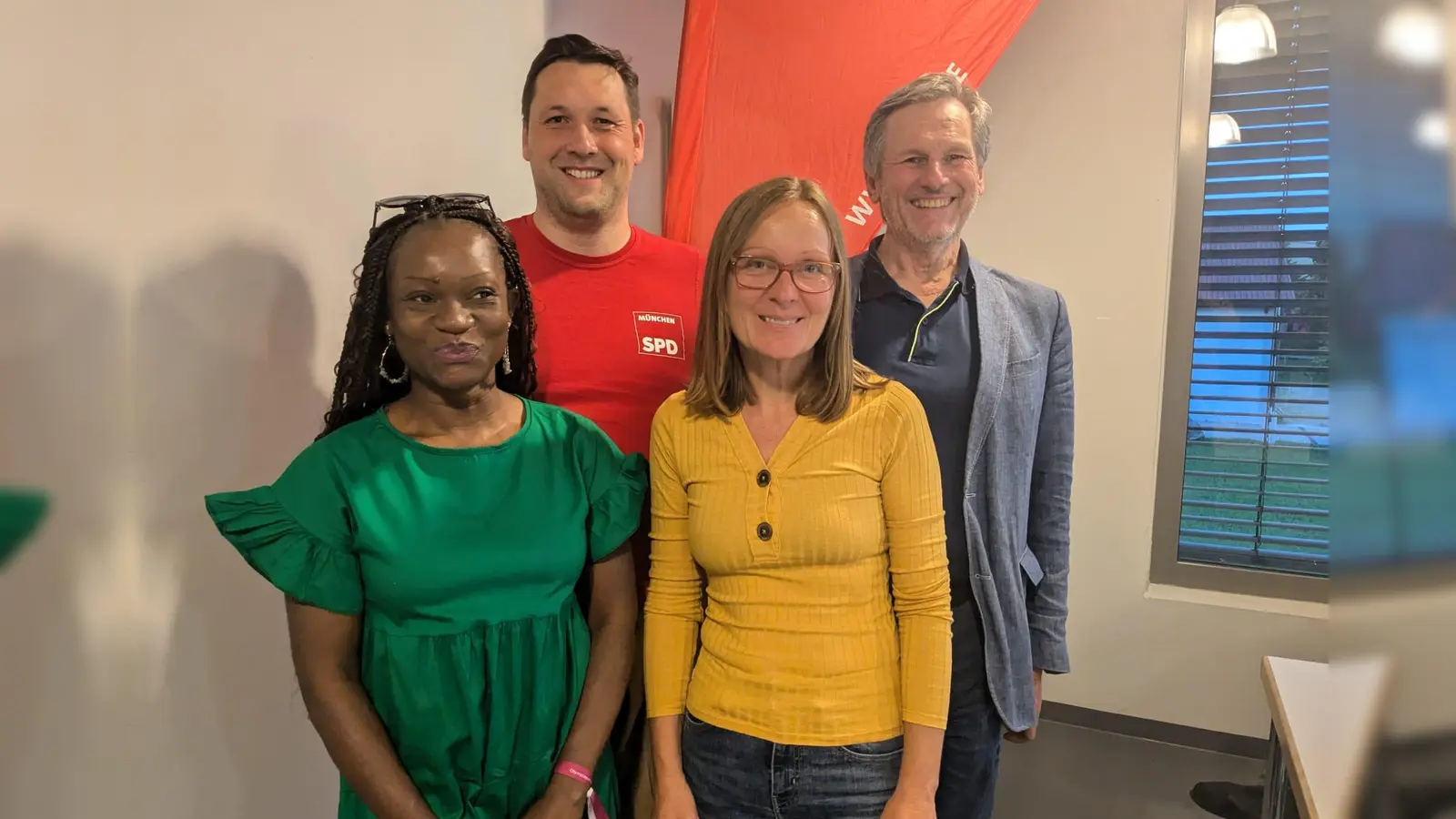 Von links: Marie-Jules Mimbang, Stefan Blomberg, Julia Stark und Gerhard Fuchs. (Foto: SPD Trudering-Riem)